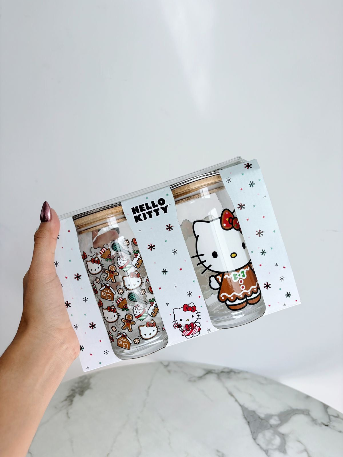 Set Vasos Navideños Hello Kitty