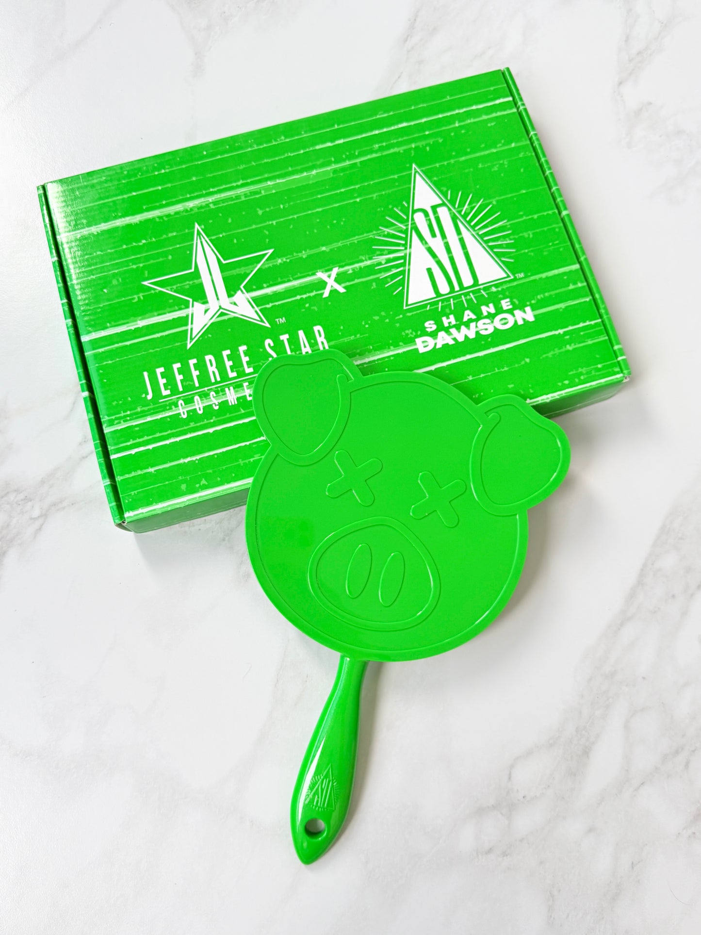 GREEN GLITTER PIG Espejo