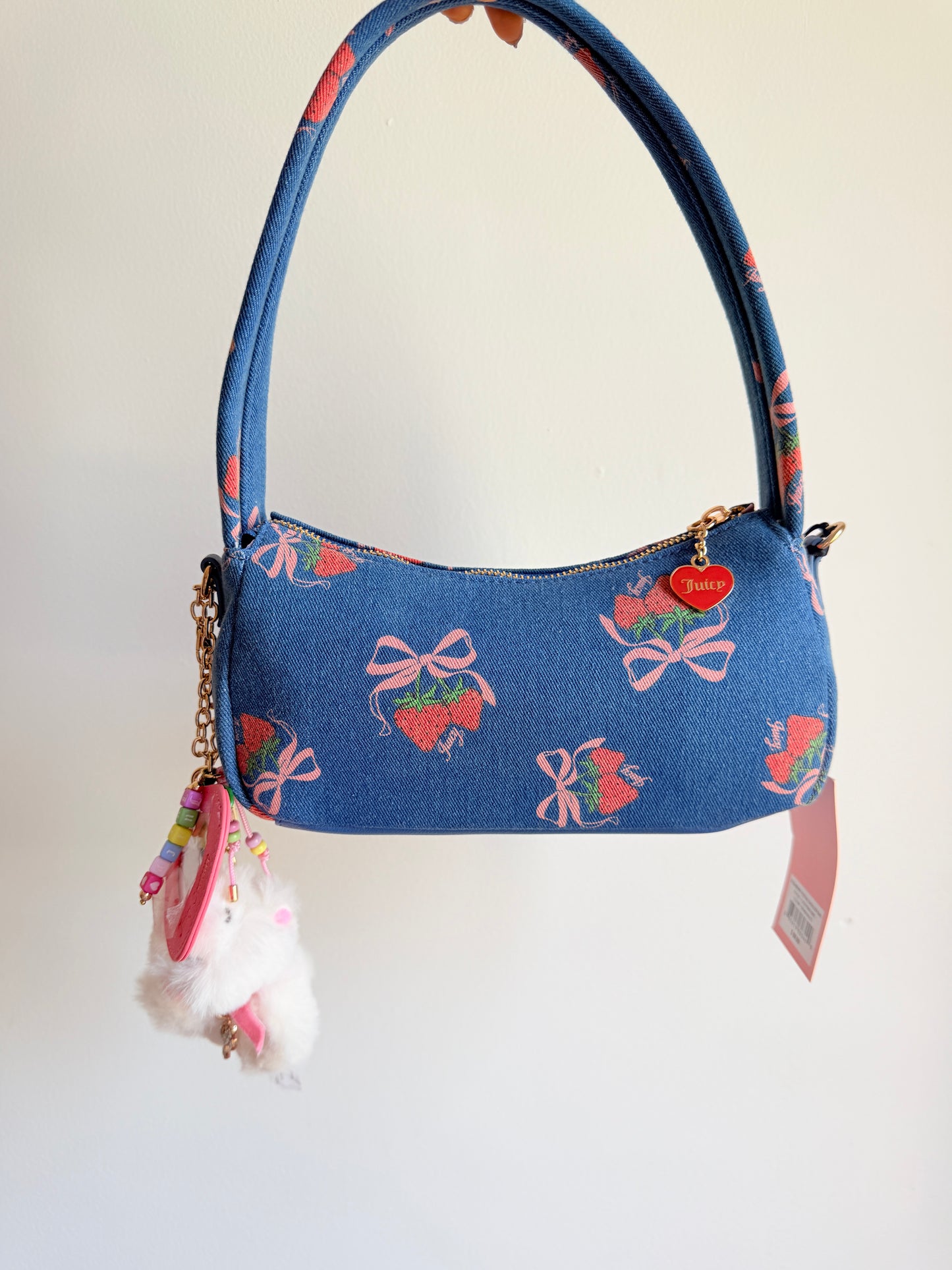 Denim Charm Shoulder Bag