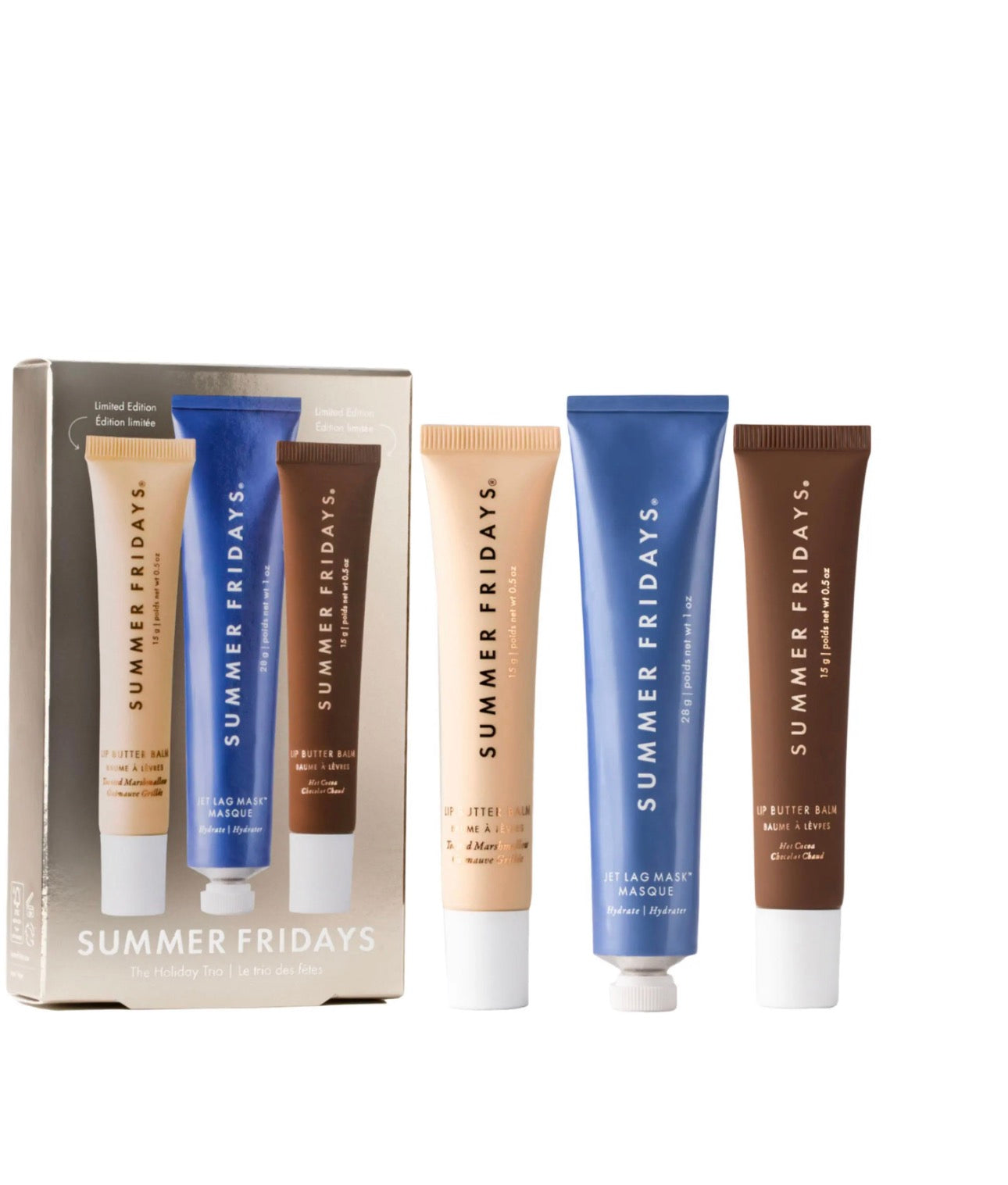 Summer Fridays The Holiday Trio Set with Lip Butter Balm in Hot Cocoa & Toasted Marshmallow