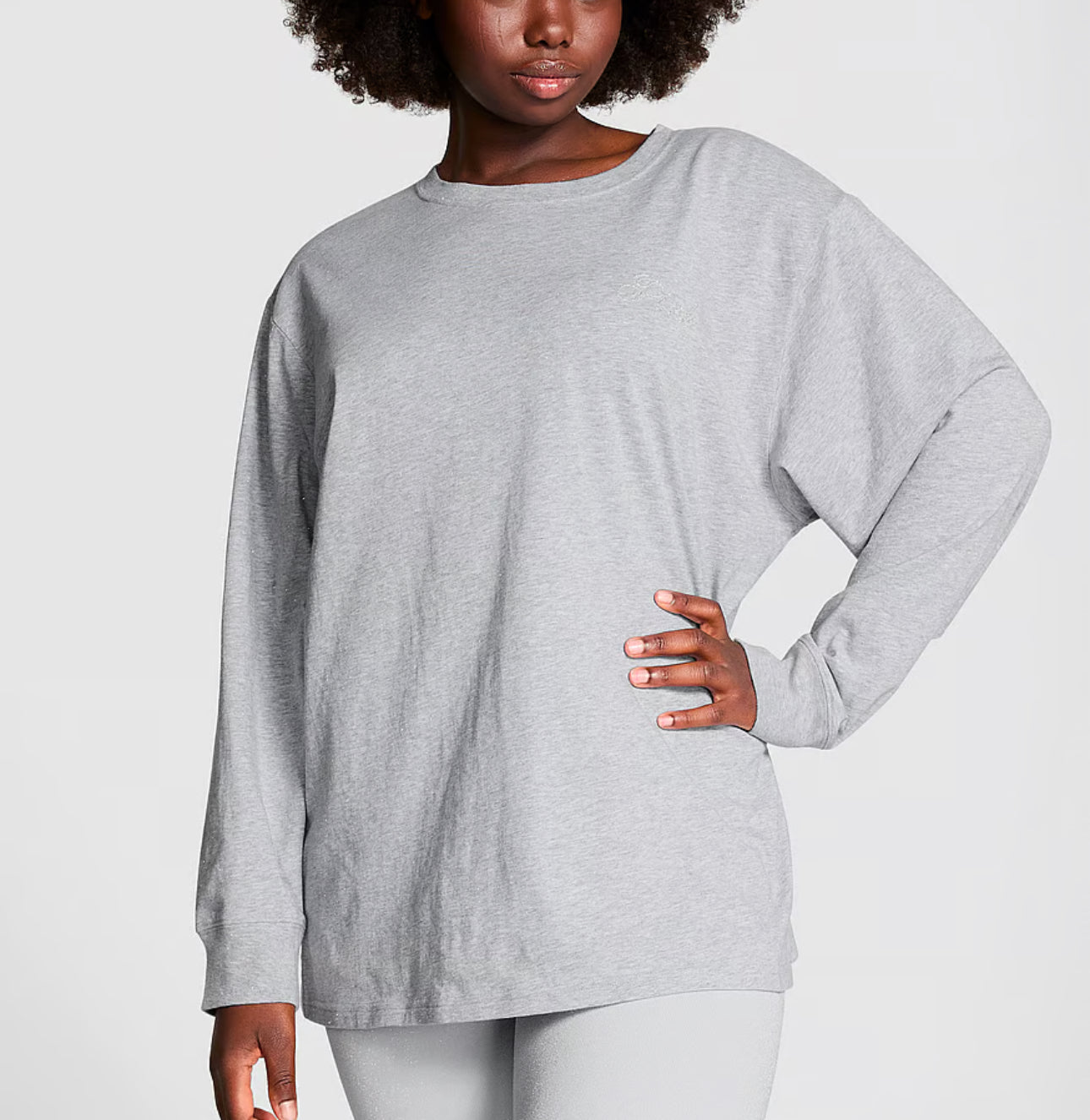 CAMPUS COTTON BLING LONG-SLEEVE TEE