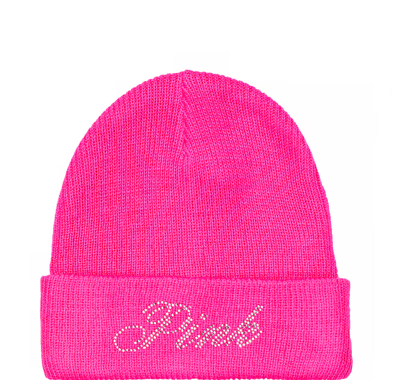 PINK RIB KNIT BEANIE