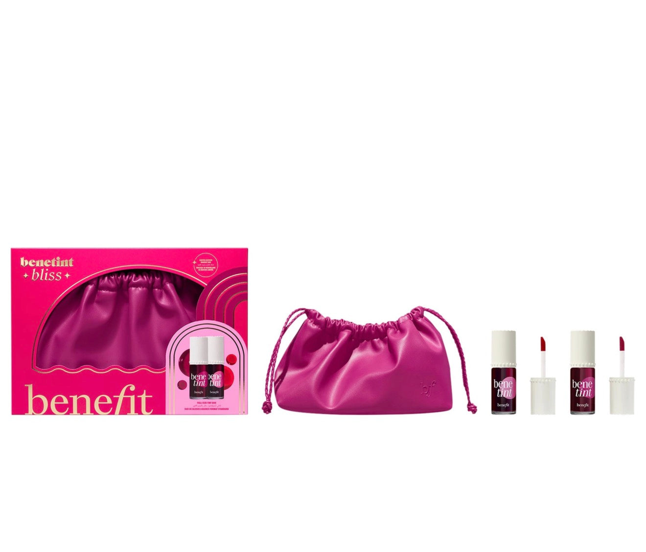 Benefit Cosmetics Benetint Bliss Liquid Lip + Cheek Blush Stain Duo Makeup Gift Set