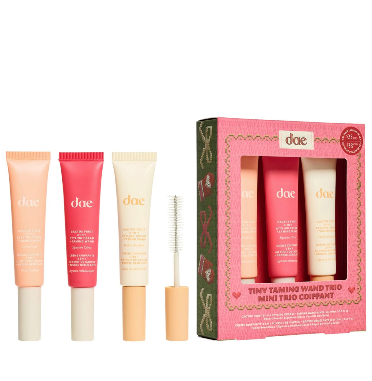 dae Mini Cactus Fruit 3-in-1 Styling Cream Taming Wand Trio Set