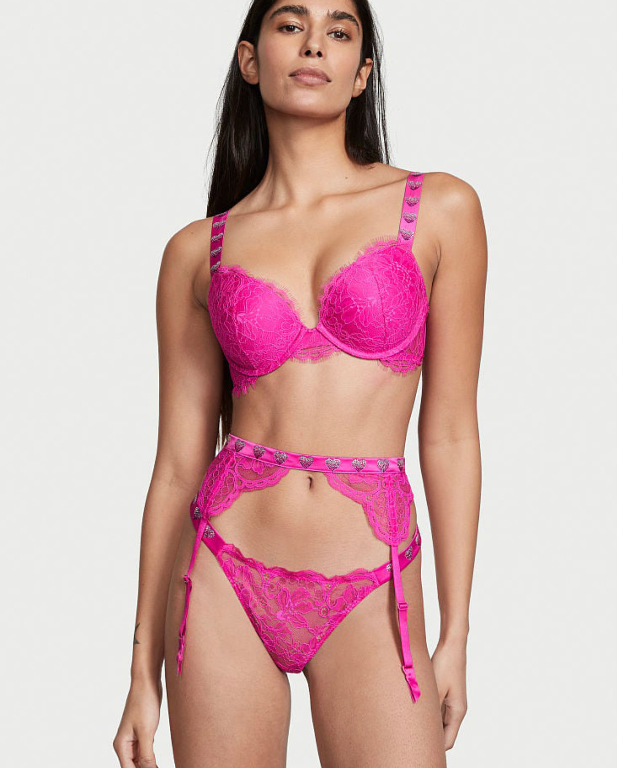 Shine Strap Lace Garter Belt