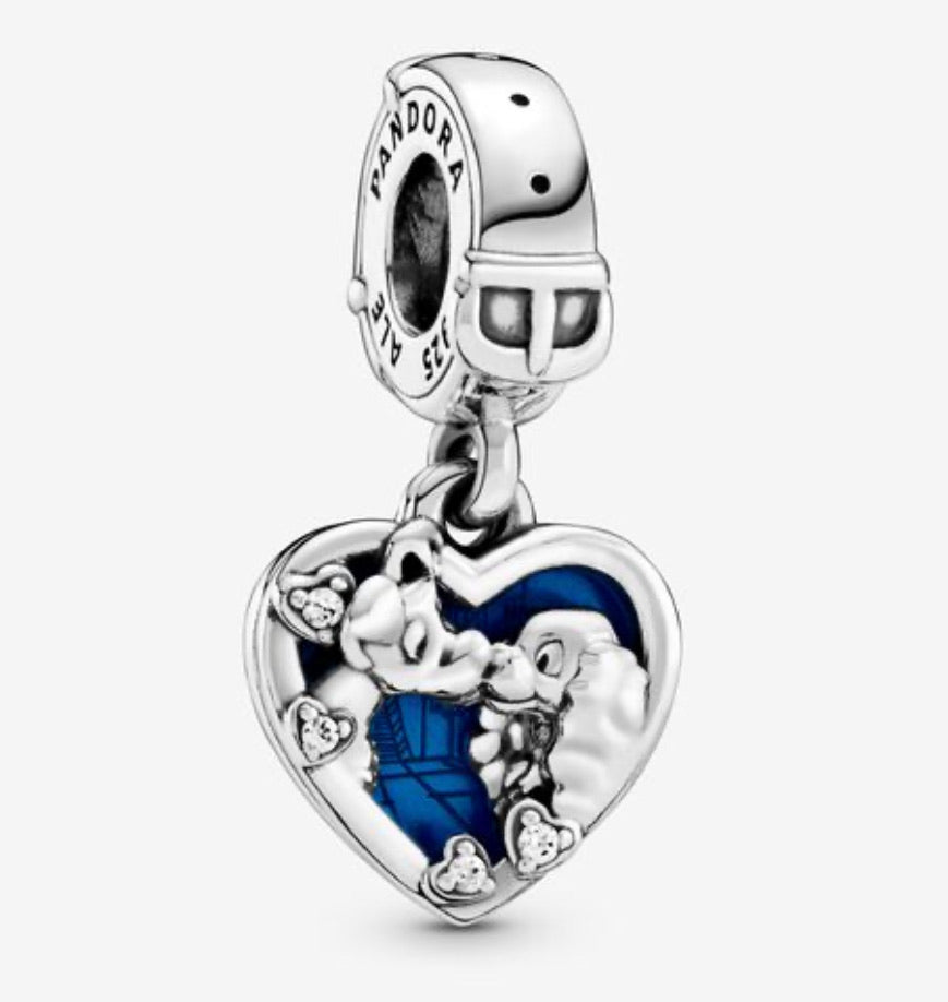 Disney Lady and the Tramp Heart Dangle Charm