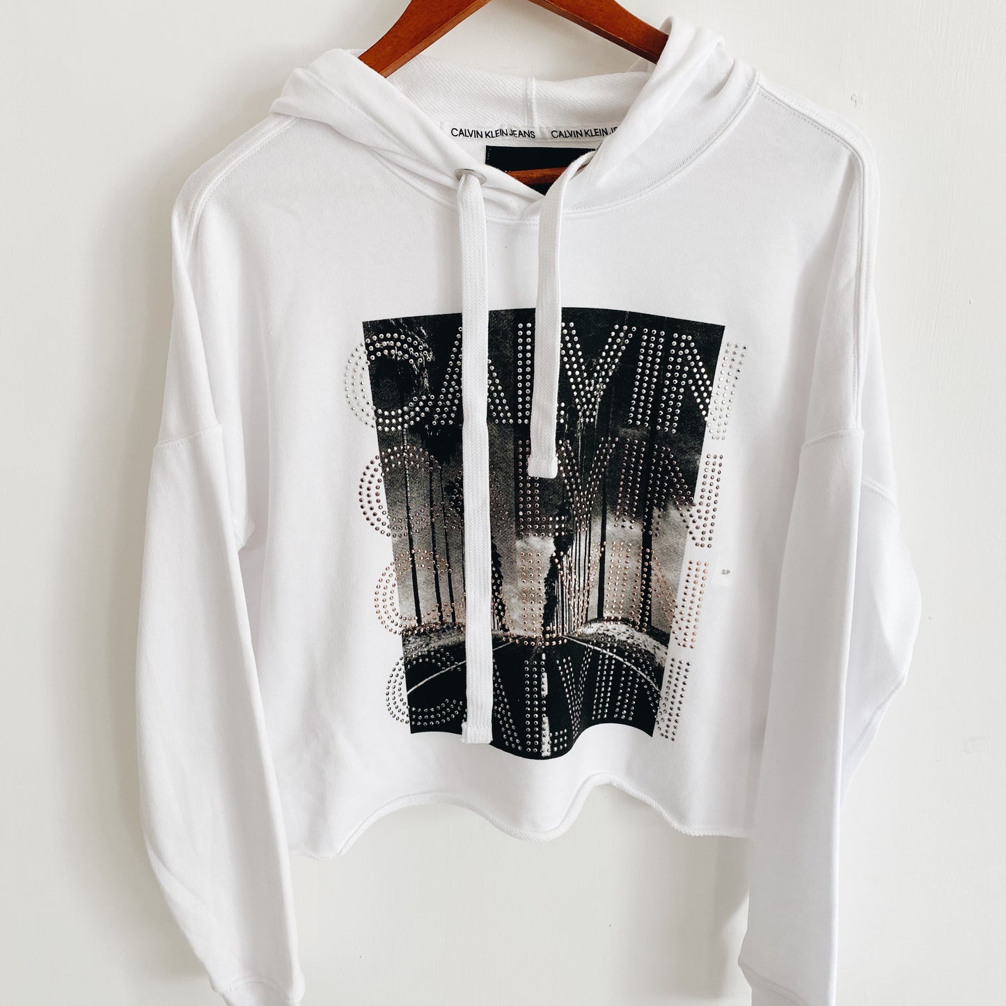 CROP TOP HOODIE LOGO BLING