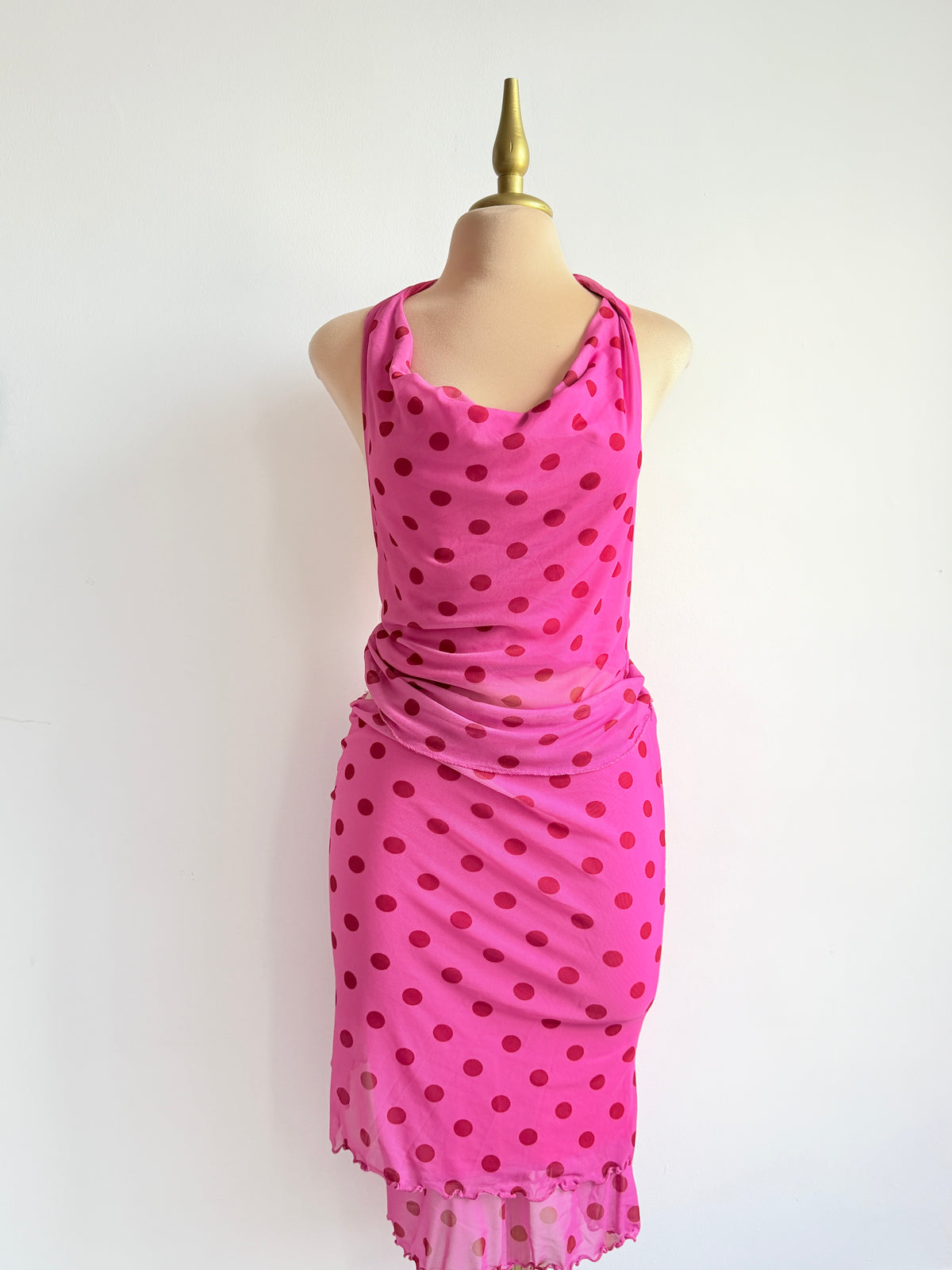 set polka dots top + falda 💗