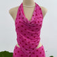 set polka dots top + falda