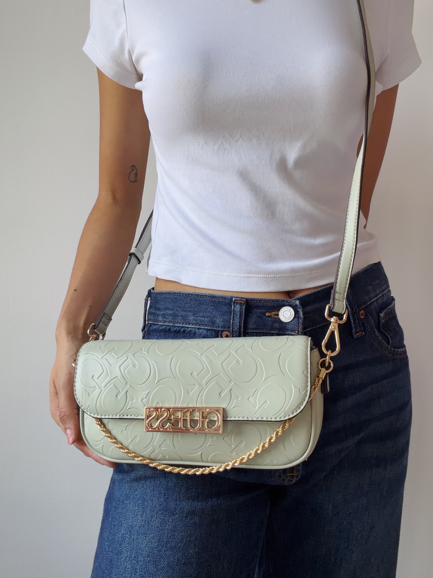 flap mint crossbody bag