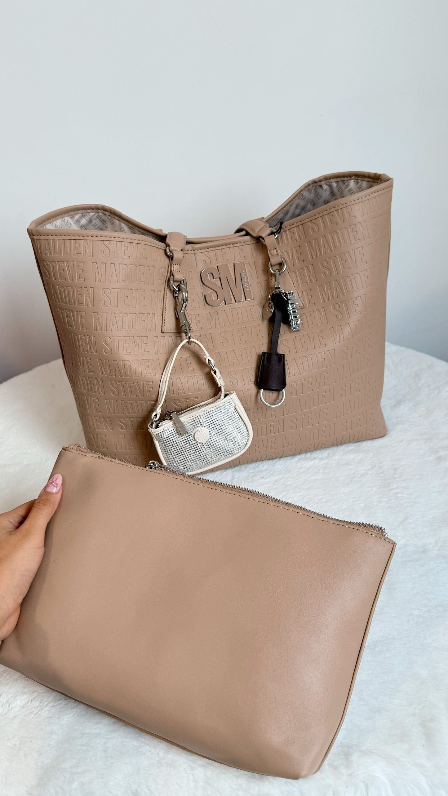 tote + charm bag + pouch