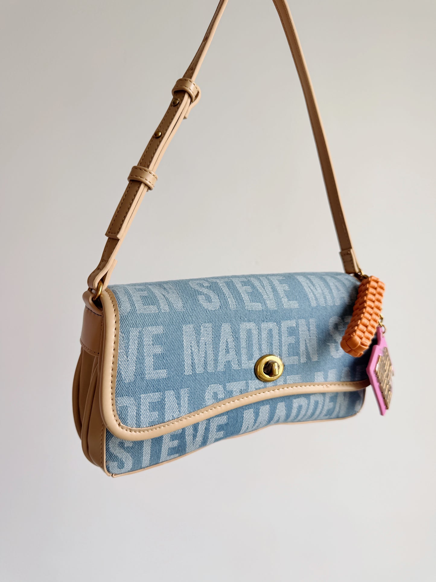 denim 90’s baguette bag