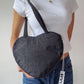 shoulder heart black heart bag