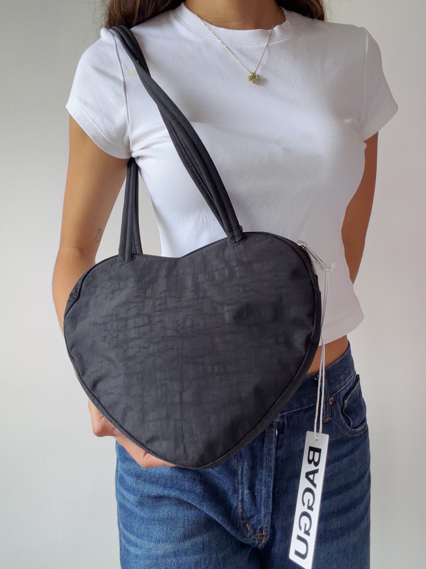 shoulder heart black heart bag