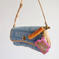denim 90’s baguette bag