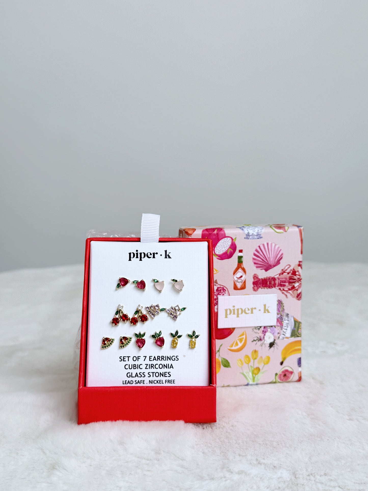 set aretes frutas