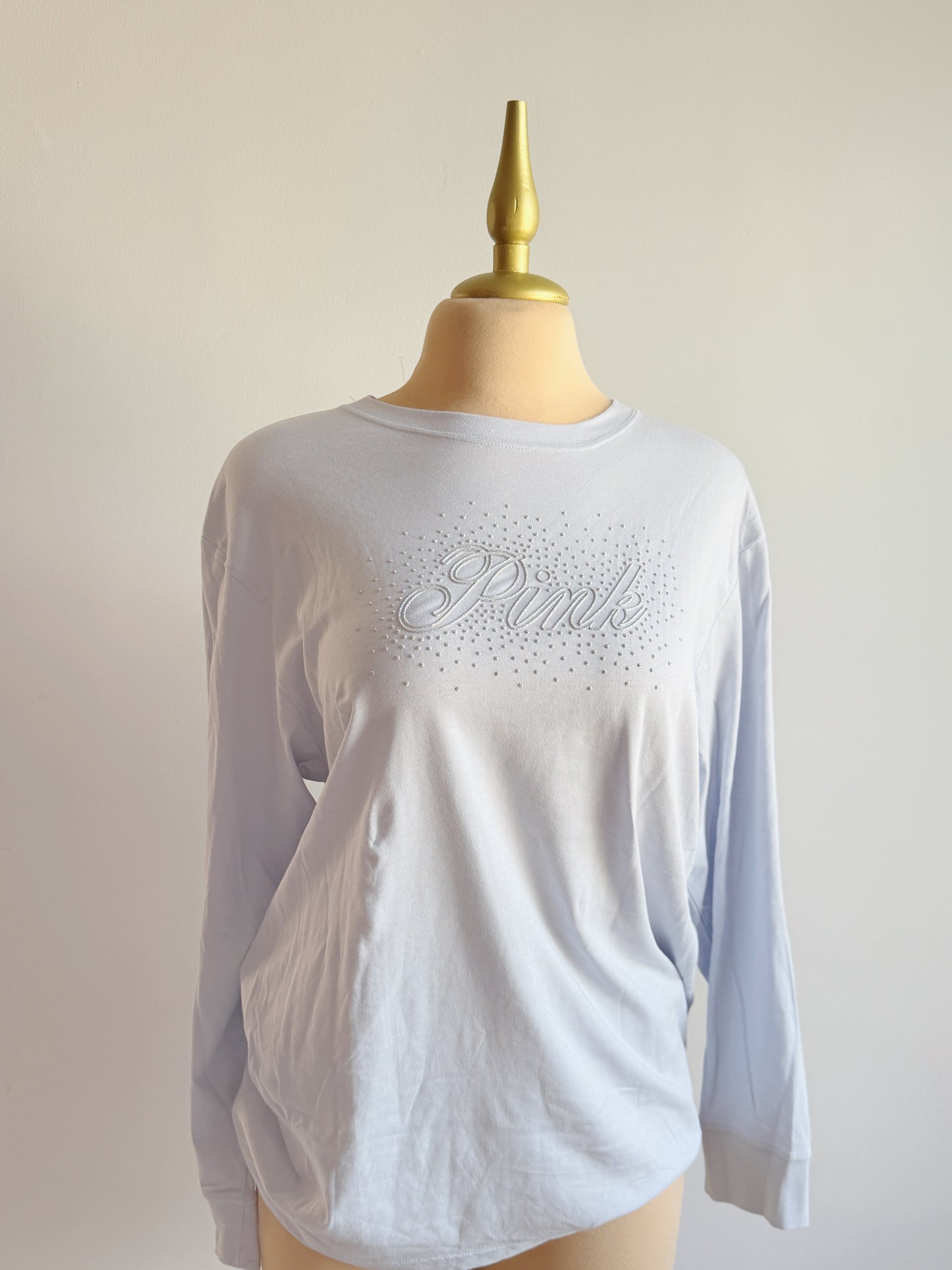 CAMPUS COTTON BLING LONG-SLEEVE TEE
