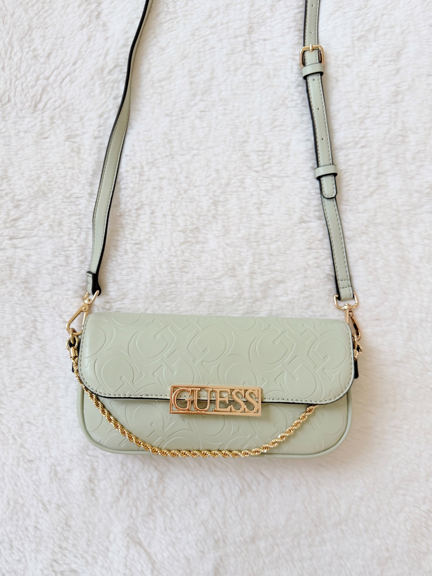 flap mint crossbody bag