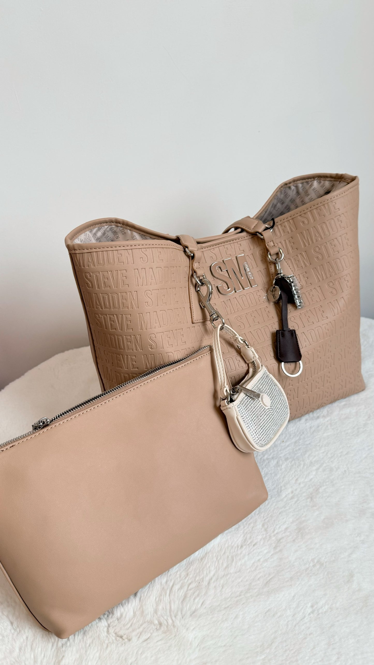 tote + charm bag + pouch