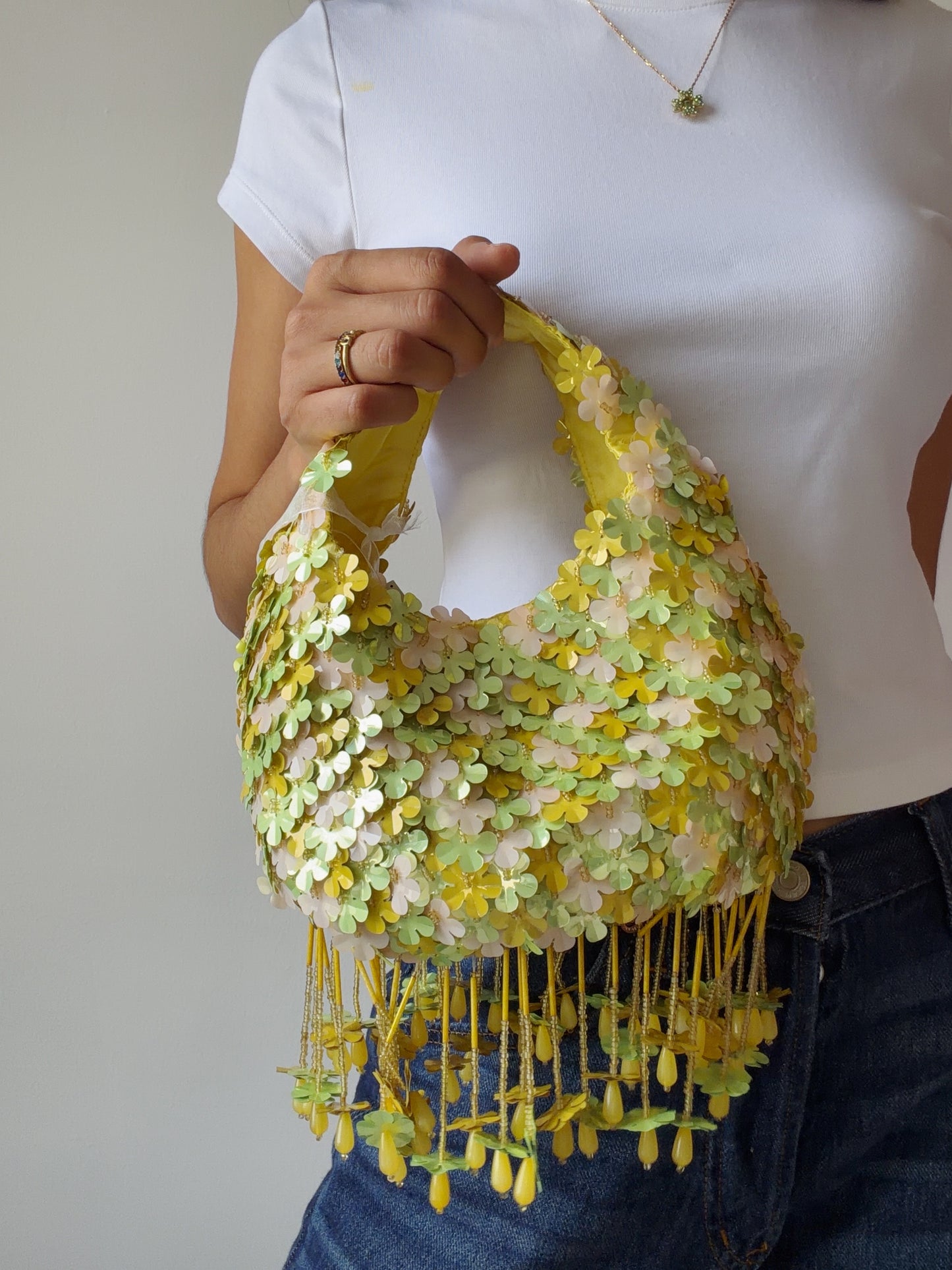 beaded flower bag