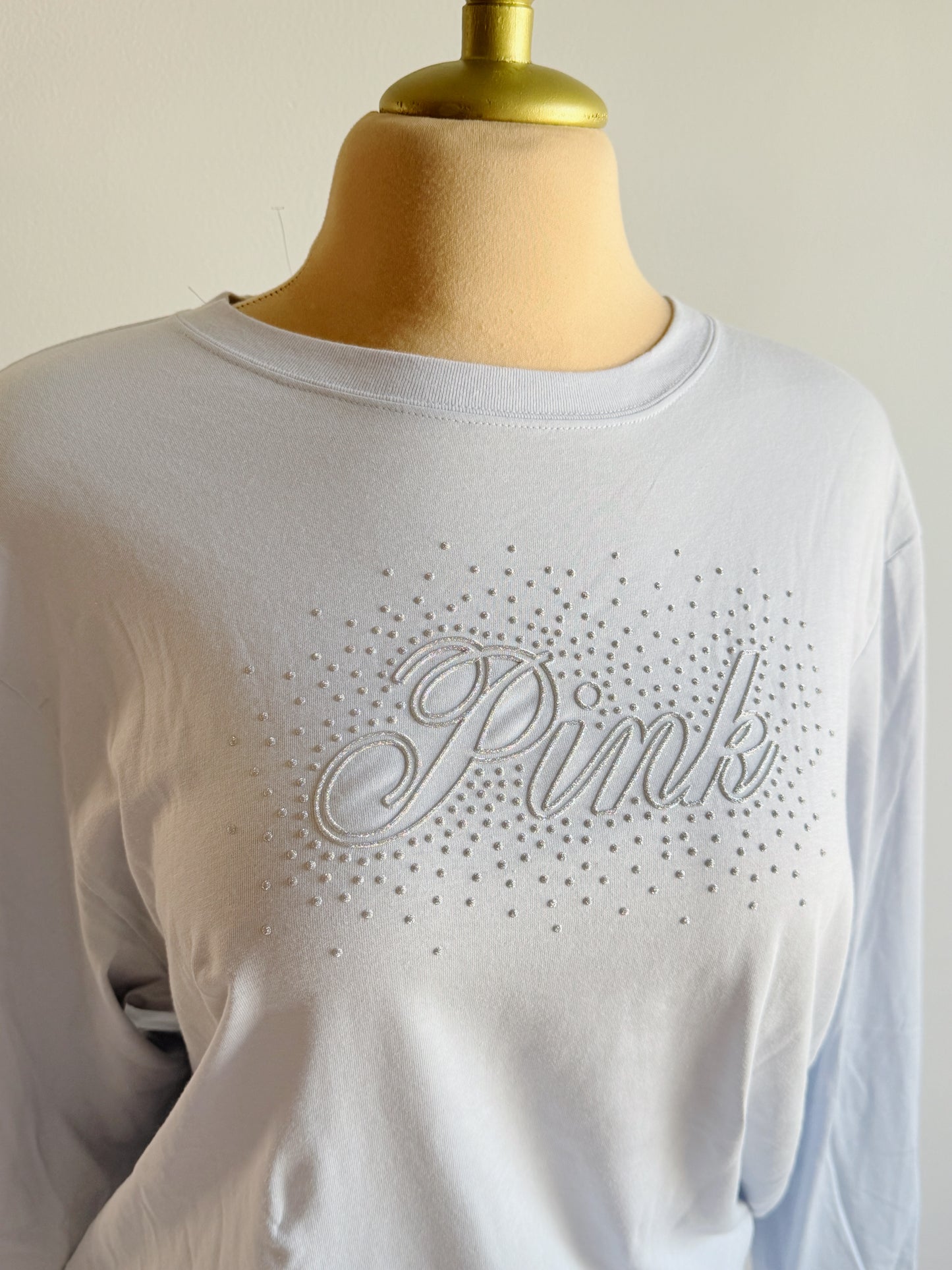 CAMPUS COTTON BLING LONG-SLEEVE TEE