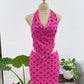 set polka dots top + falda
