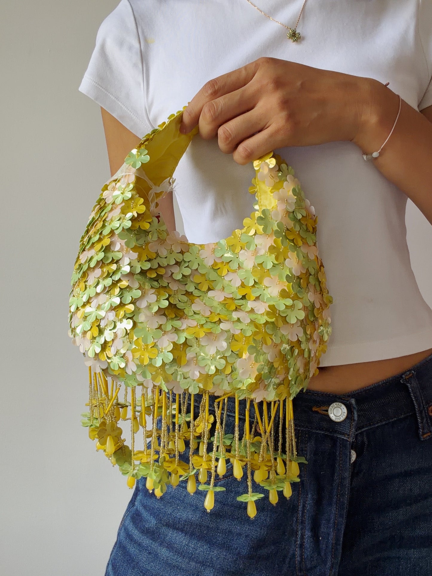beaded flower bag