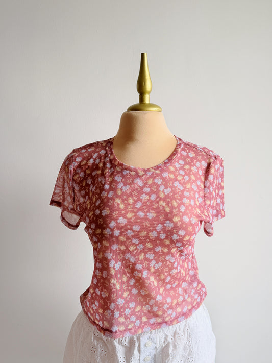 Blusa Mesh Flores