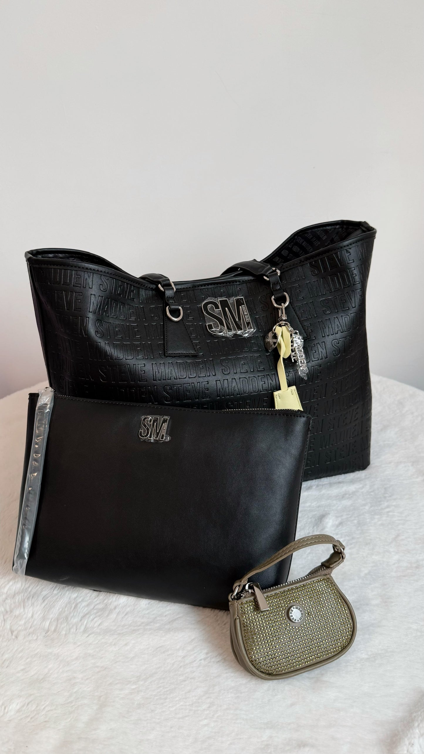 tote + charm bag + pouch
