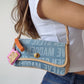 denim 90’s baguette bag
