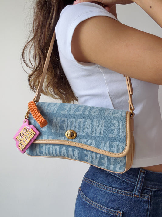 denim 90’s baguette bag