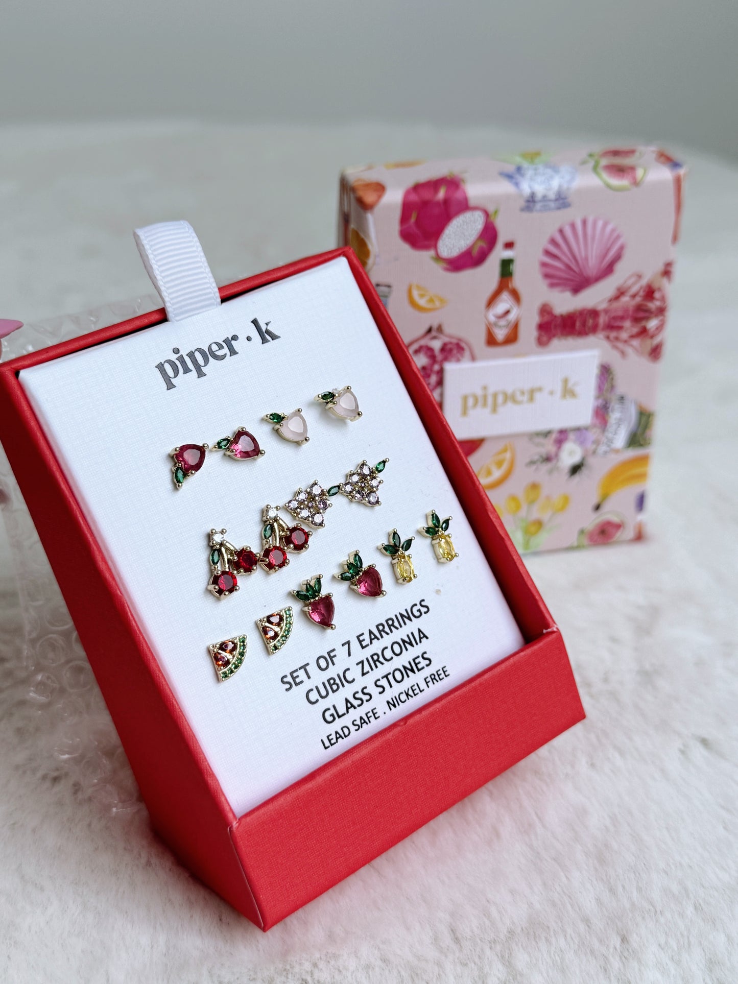 set aretes frutas