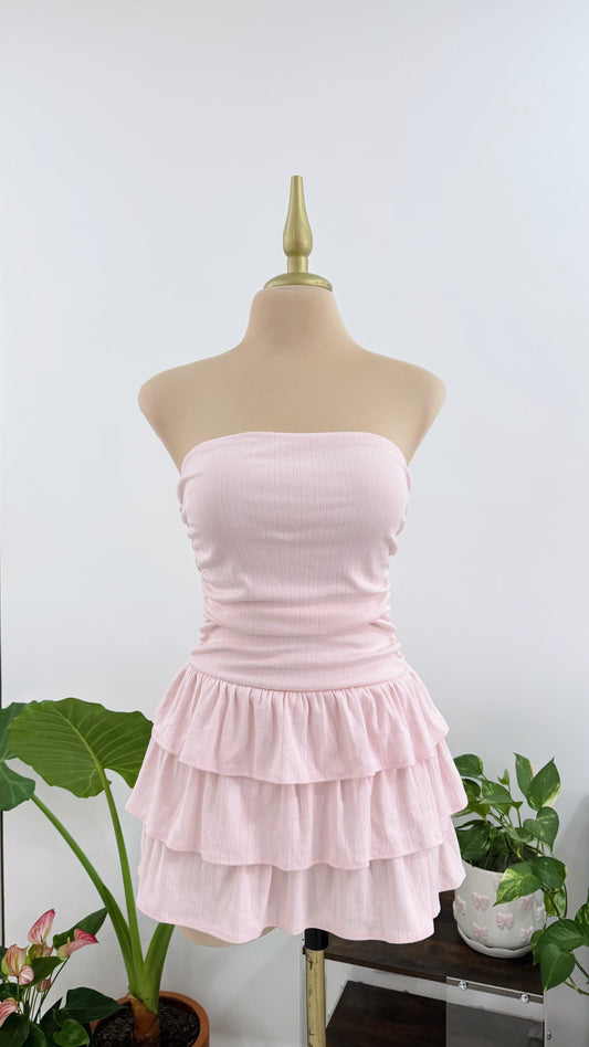 vestido strapple light pink