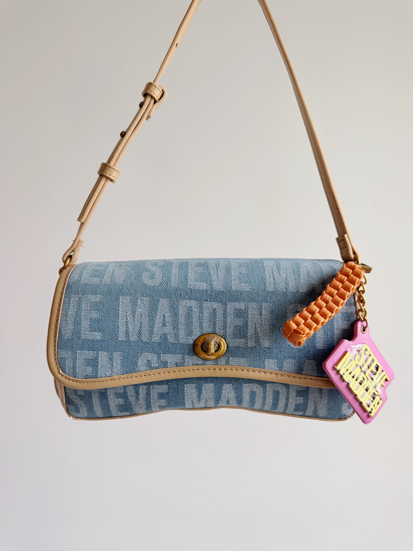 denim 90’s baguette bag