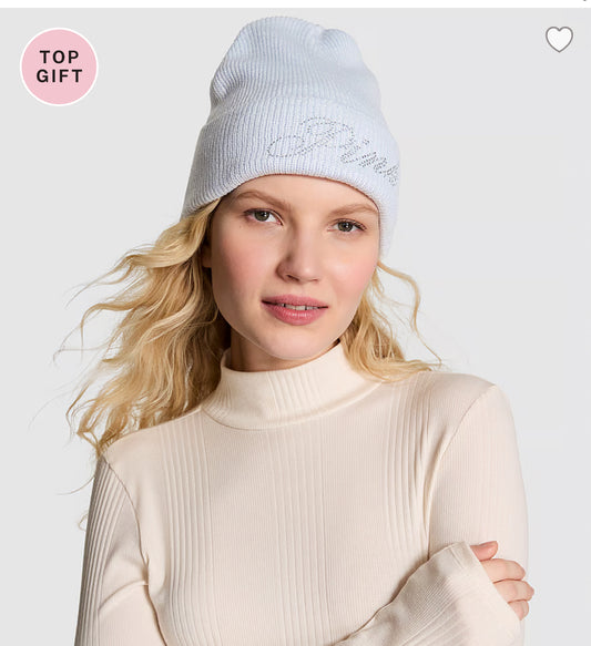 PINK RIB KNIT BEANIE