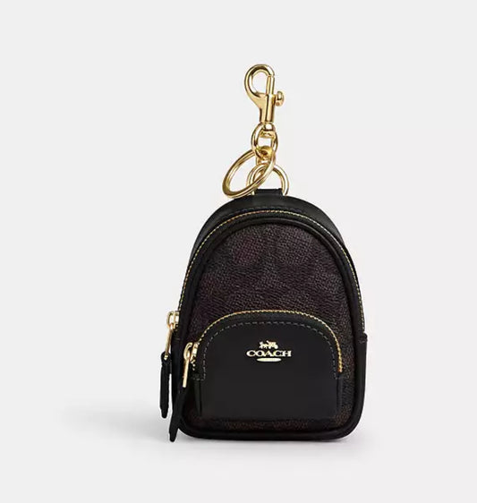 Mini Court Backpack Bag Charm In Signature Canvas