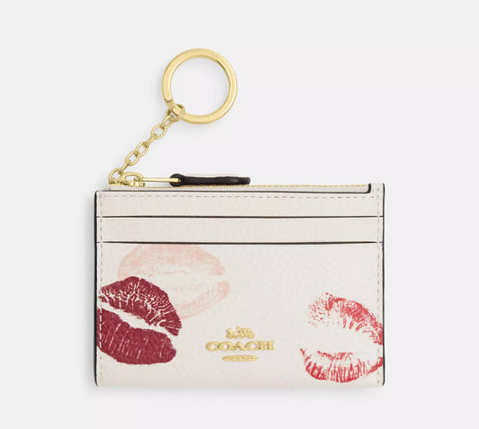 Mini Id Skinny Case With Lips Print