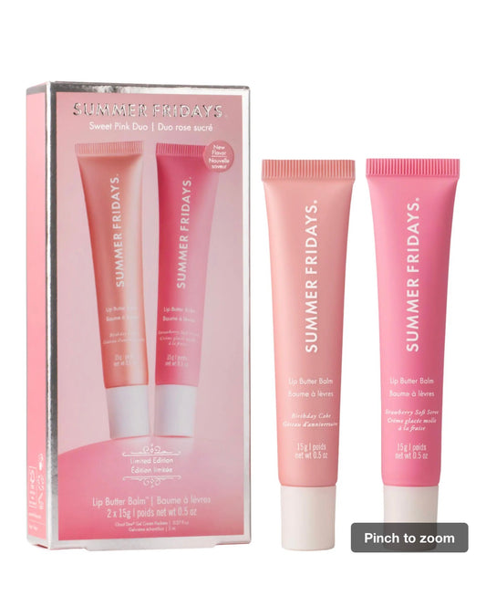 Sweet Pink Duo with Birthday Cake + Strawberry Soft Serve Lip Butter Balm