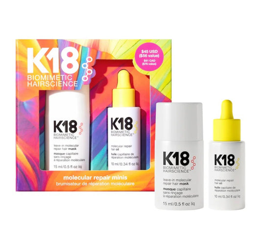 K18 Biomimetic Hairscience Mini Molecular Repair Hair Mask & Oil Value Set