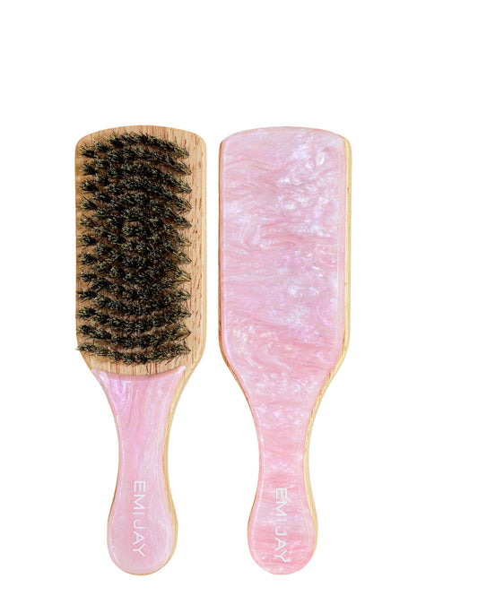 Mini Boar Bristle Hair Brush in Pink Sugar