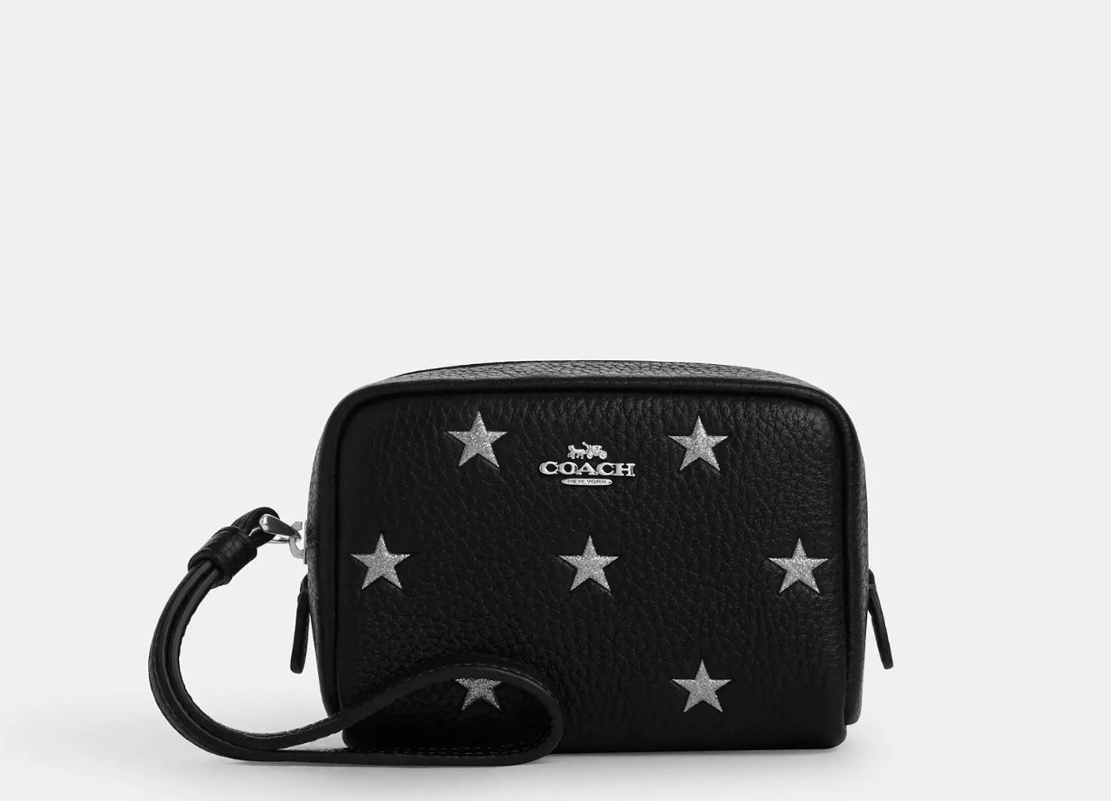 Pouch Wristlet With Star Print