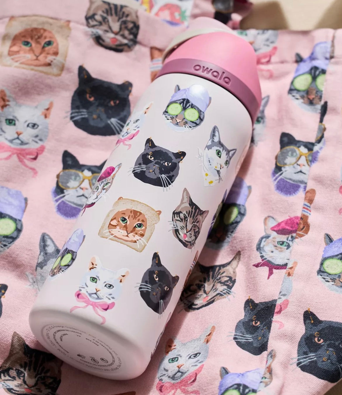 Owala UO Exclusive Cat Collage FreeSip 32 oz Water Bottle