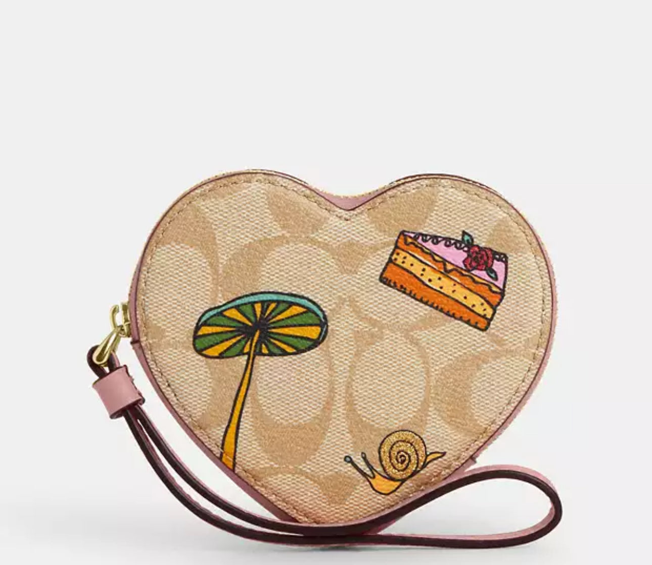 Coach X Observed By Us Heart Coin Case In Signature Canvas