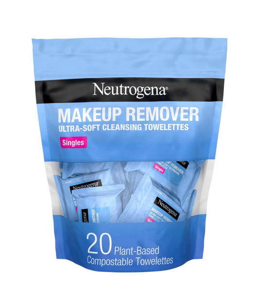 Neutrogena Facial Cleansing Makeup Remover Wipes Singles - 20ct