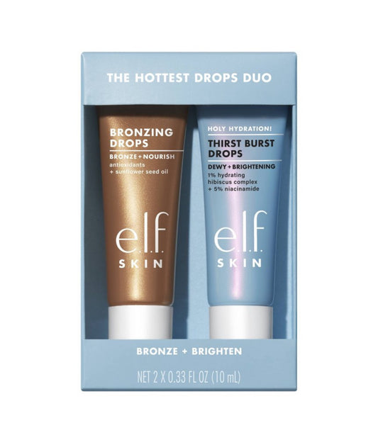e.l.f. SKIN The Hottest Drops Duo - Bronzing Drops & Holy Hydration! Thirst Burst Drops Mini Duo - 2ct/0.33 fl oz