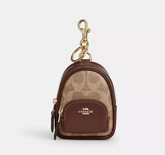 Mini Court Backpack Bag Charm In Signature Canvas