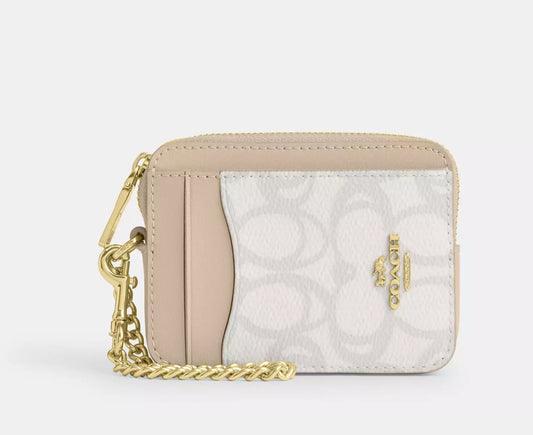 Zip Card Case In Sketch Signature Canvas