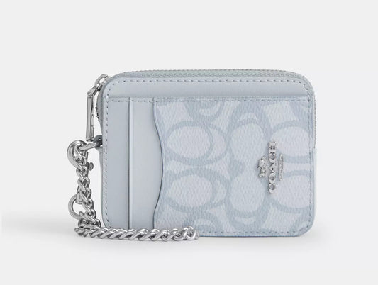 Zip Card Case In Sketch Signature Canvas