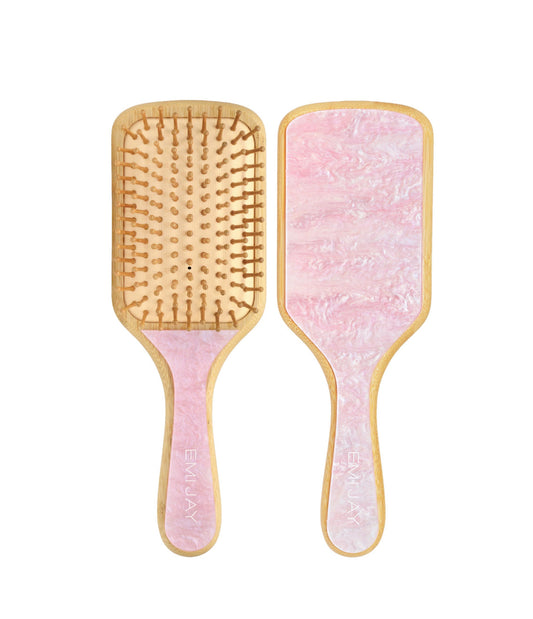 Bamboo Paddle Hair Brush in Pink Sugar
