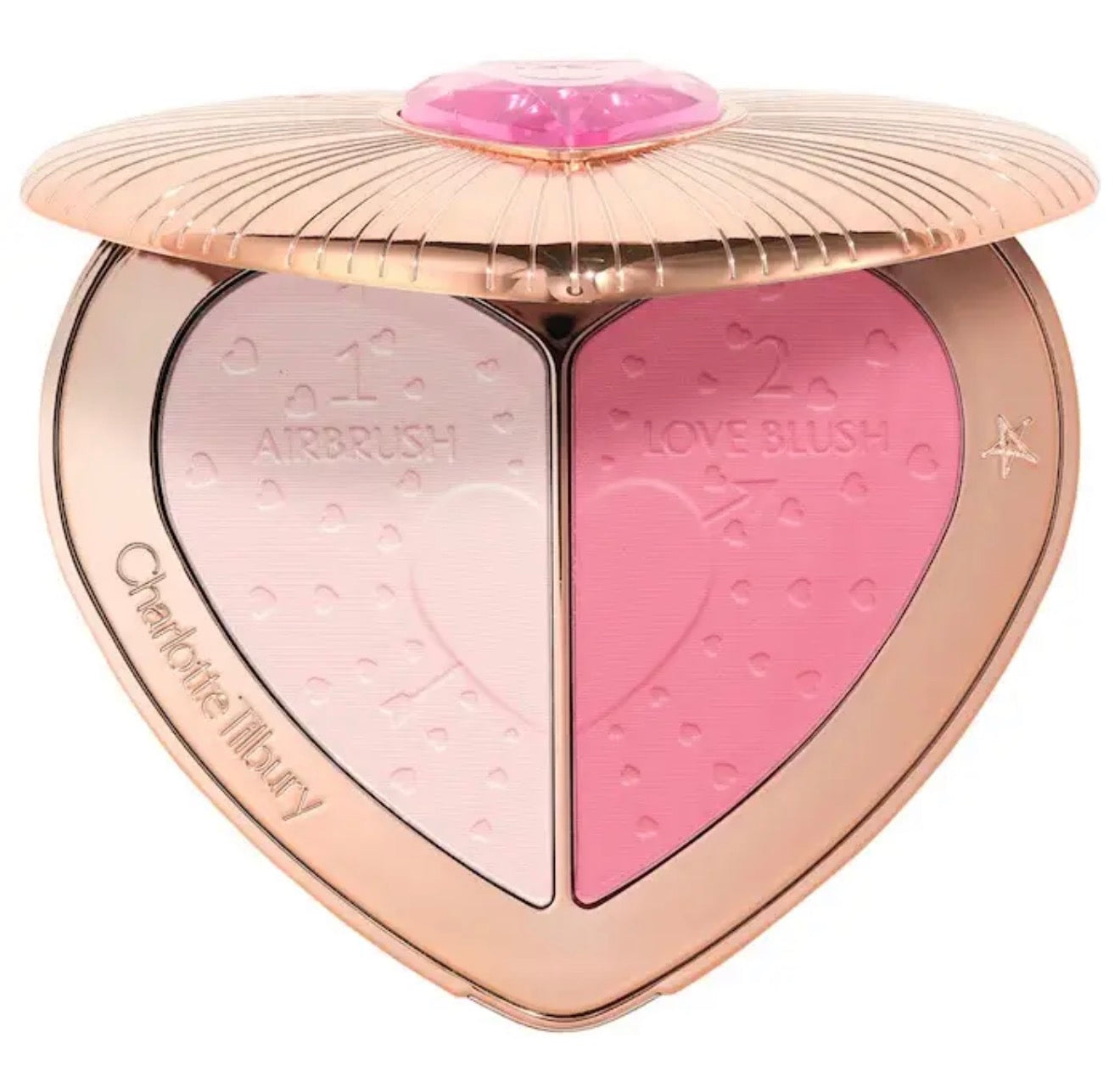 Charlotte Tilbury Pillow Talk Beauty Soulmates Airbrush Flawless Finish Brightening and Blush Powder Palette
